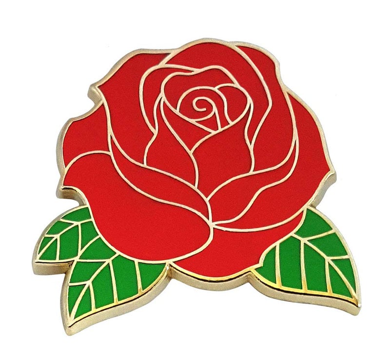 Pinsanity Red Rose Enamel Lapel Pin - Image 1